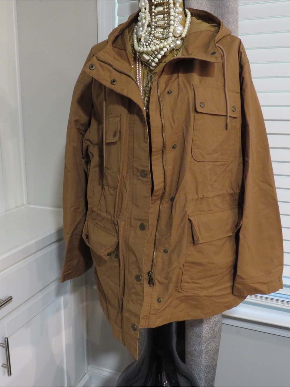 Old Navy Tan Hooded Field Jacket